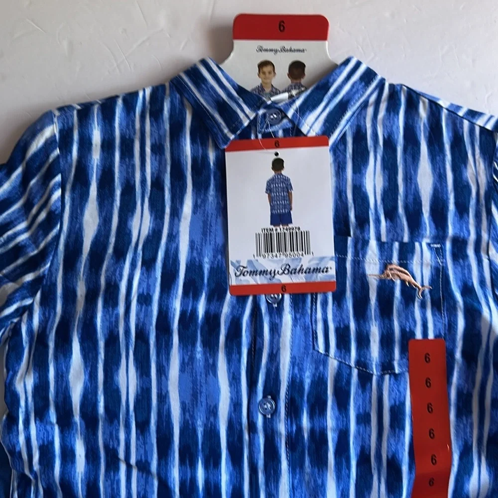 Tommy Bahama Kid's Blue Tropical Shirt 3PCS